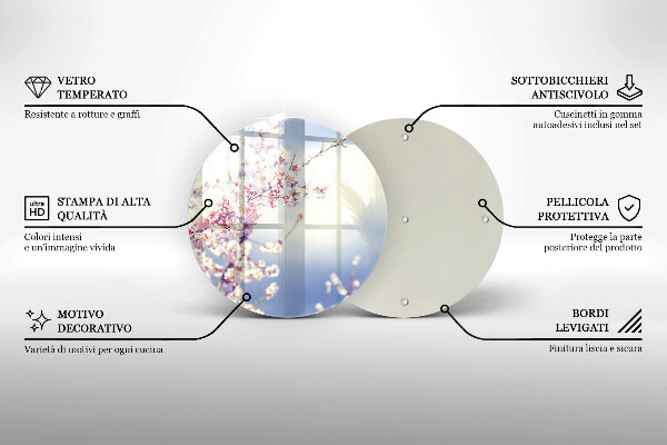 Tábua de cortar de vidro Árvore florida