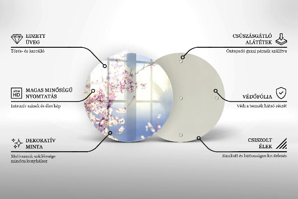 Tábua de cortar de vidro Árvore florida