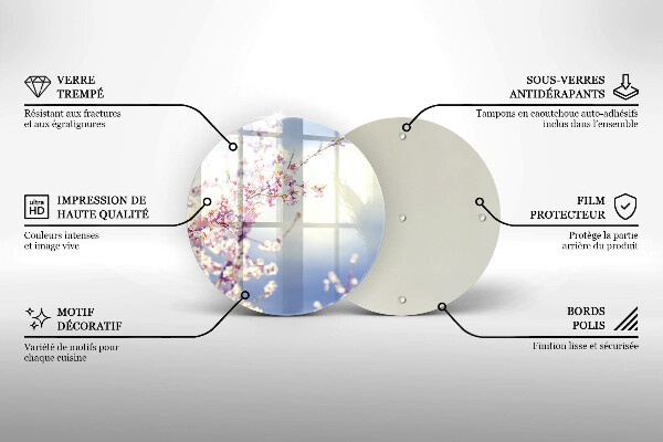 Tábua de cortar de vidro Árvore florida