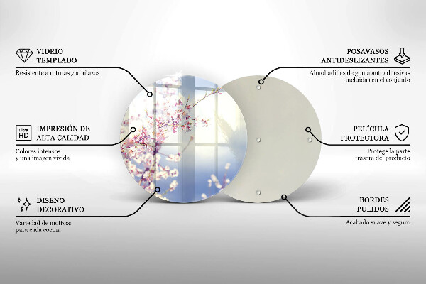 Tábua de cortar de vidro Árvore florida