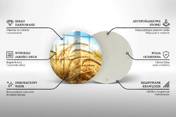 Tábua de cortar de vidro Espigas de grãos no campo