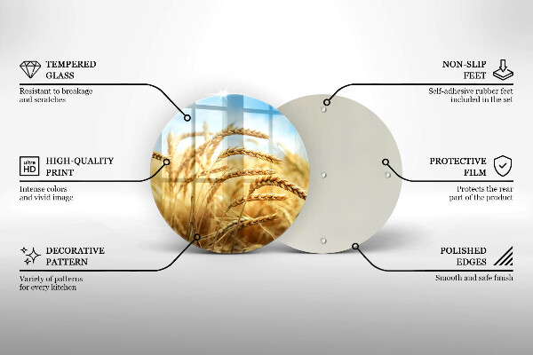 Tábua de cortar de vidro Espigas de grãos no campo