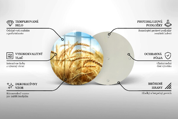 Tábua de cortar de vidro Espigas de grãos no campo