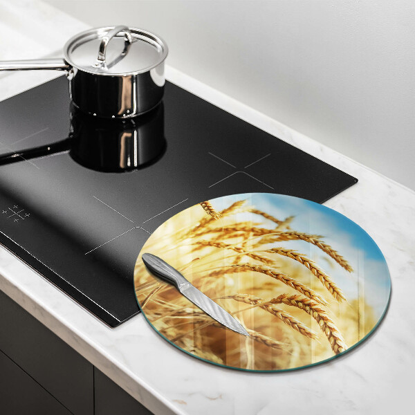 Tábua de cortar de vidro Espigas de grãos no campo