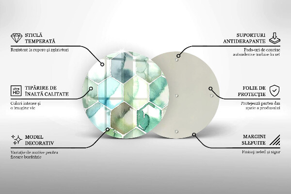 Tábua de cortar alimentos Hexágonos em aquarela
