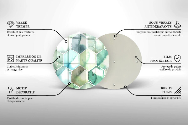 Tábua de cortar alimentos Hexágonos em aquarela