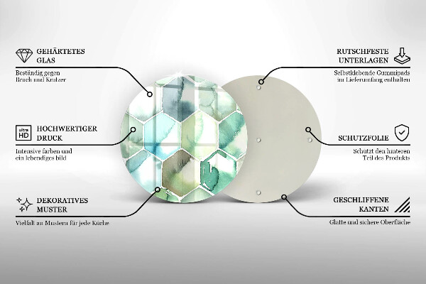 Tábua de cortar alimentos Hexágonos em aquarela