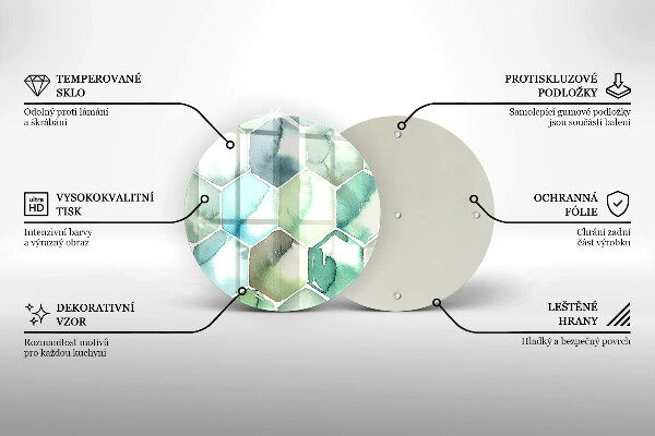 Tábua de cortar alimentos Hexágonos em aquarela