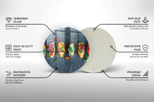 Tábua para cozinha Sanduíches coloridos
