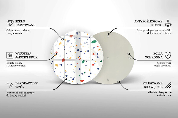 Tábua de cortar de vidro Grés colorido