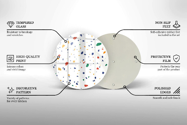 Tábua de cortar de vidro Grés colorido