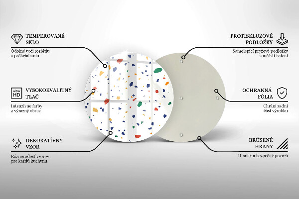 Tábua de cortar de vidro Grés colorido