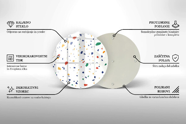 Tábua de cortar de vidro Grés colorido