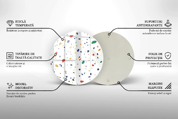 Tábua de cortar de vidro Grés colorido