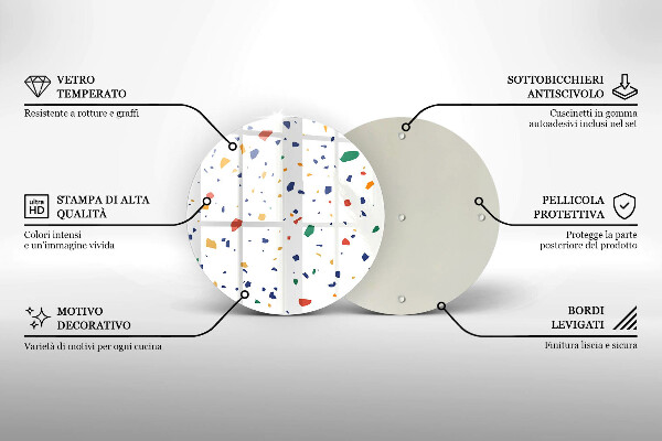 Tábua de cortar de vidro Grés colorido