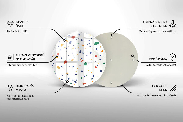 Tábua de cortar de vidro Grés colorido