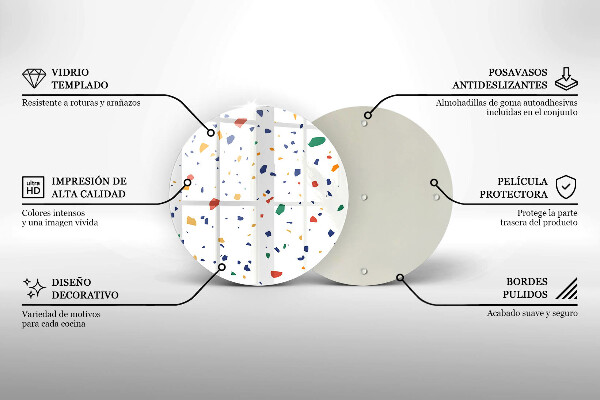 Tábua de cortar de vidro Grés colorido