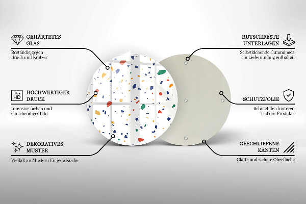 Tábua de cortar de vidro Grés colorido