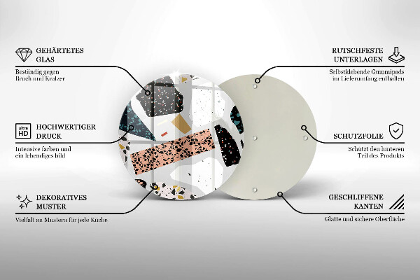 Tábua de corte de vidro Pedra de porcelana