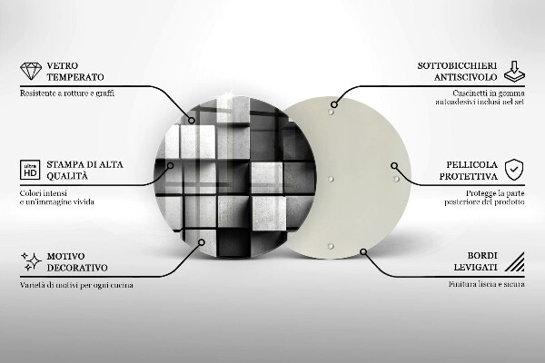 Tábua de corte de vidro Fundo de geometria 3D