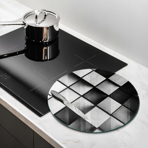 Tábua de corte de vidro Fundo de geometria 3D