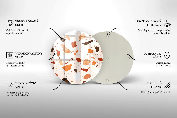 Tábua de cortar de vidro Grés decorativo