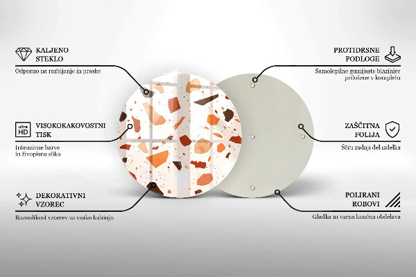 Tábua de cortar de vidro Grés decorativo