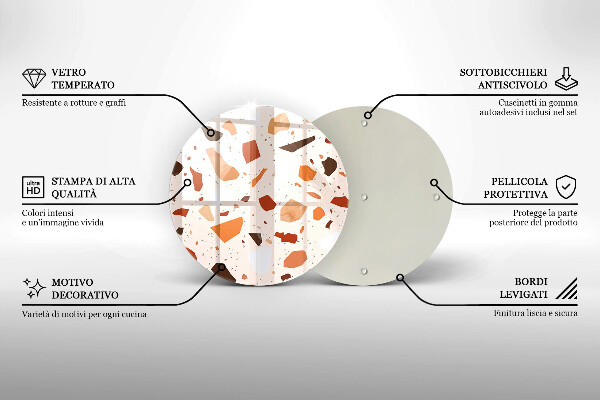 Tábua de cortar de vidro Grés decorativo