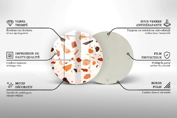 Tábua de cortar de vidro Grés decorativo