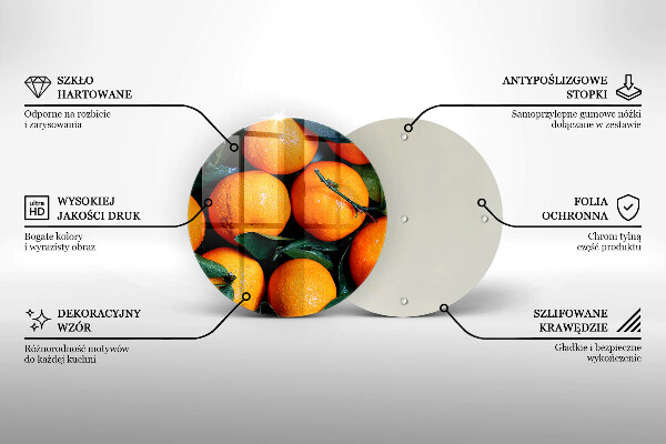 Tábua de vidro Laranjas de frutas