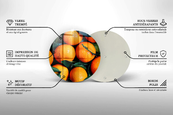 Tábua de vidro Laranjas de frutas