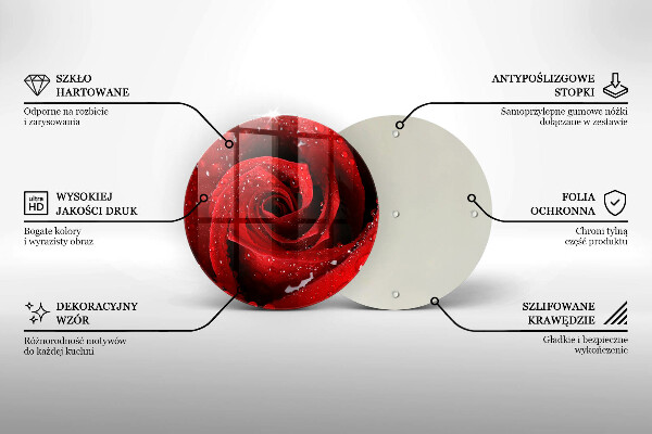 Tábua de vidro Pétalas de flores de rosa