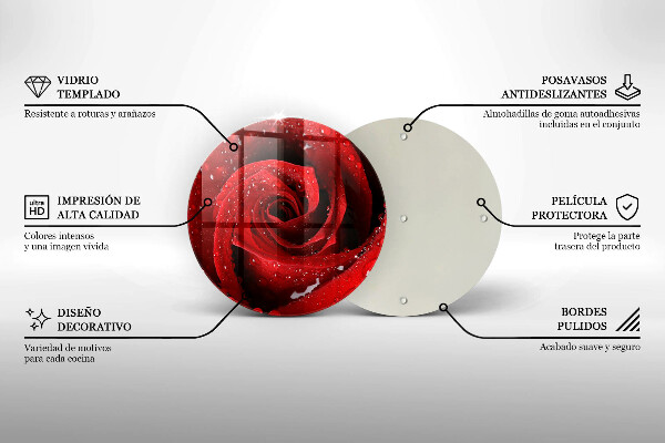 Tábua de vidro Pétalas de flores de rosa