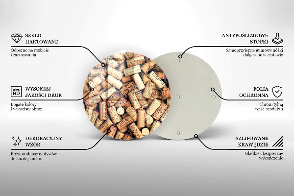 Tábua para cozinha Padrão de rolhas de vinho