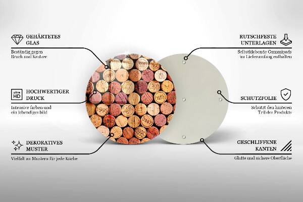 Tábua para corte Padrão de rolhas de vinho