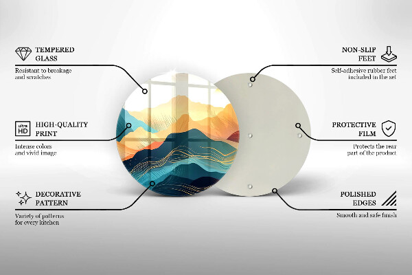 Tábua para corte Paisagem montanhosa abstrata