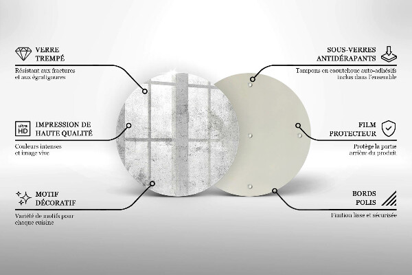 Tábua de cortar de vidro Textura de concreto