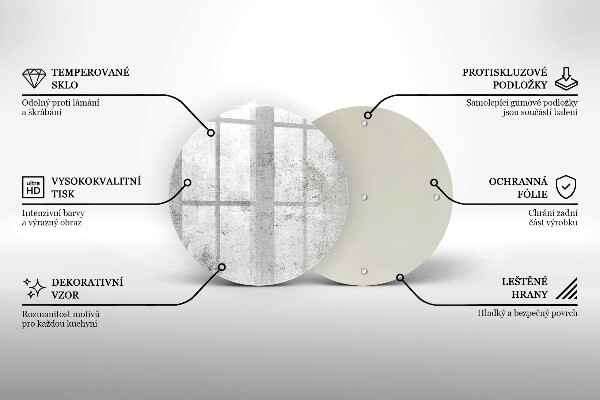Tábua de cortar de vidro Textura de concreto