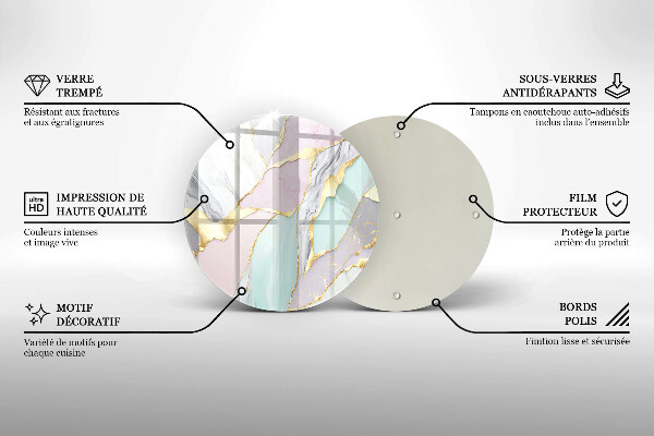 Tábua de cortar alimentos Mármore pastel
