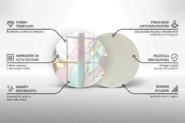 Tábua de cortar alimentos Mármore pastel