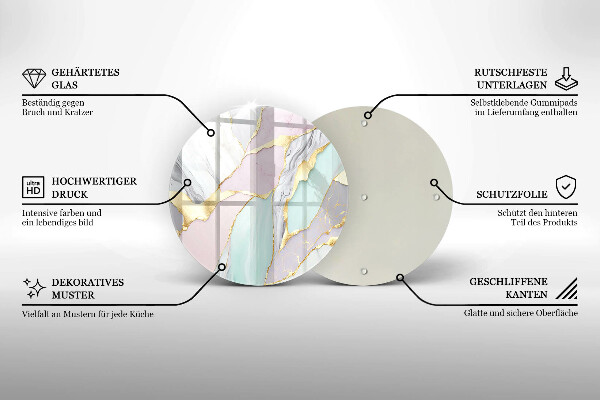 Tábua de cortar alimentos Mármore pastel
