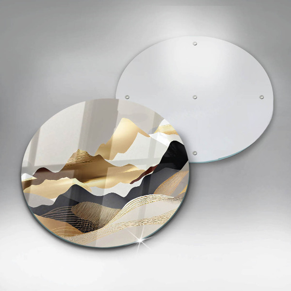 Tábua de cortar Abstração montanhas douradas