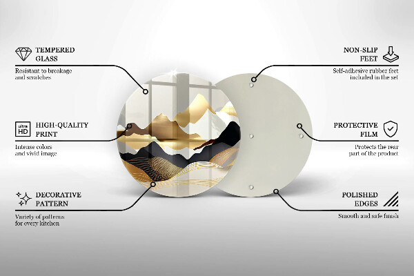 Tábua de cortar Abstração montanhas douradas