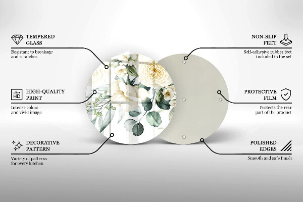 Tábua cozinha Flores em aquarela