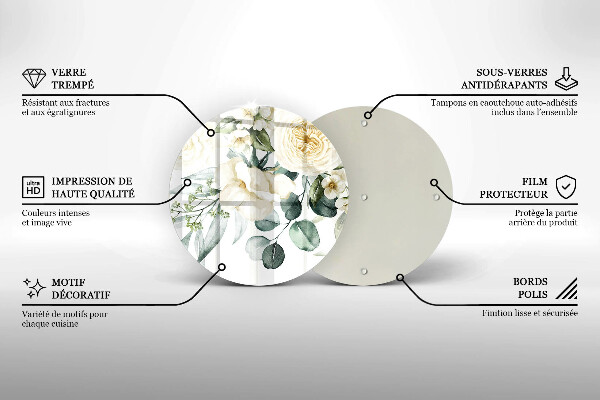 Tábua cozinha Flores em aquarela