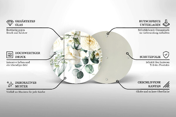 Tábua cozinha Flores em aquarela