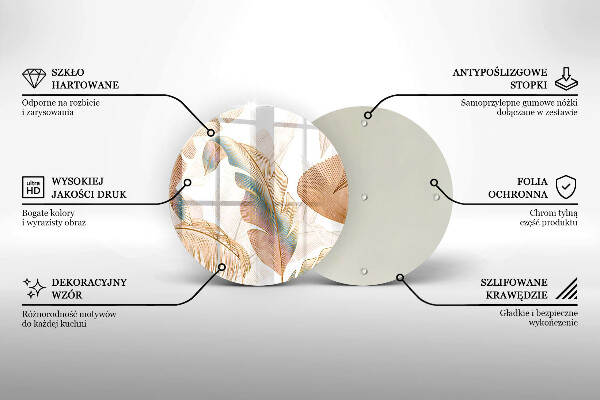 Tábua de corte Penas e folhas Boho