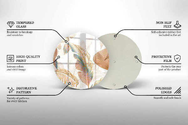 Tábua de corte Penas e folhas Boho