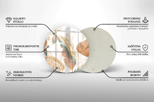 Tábua de corte Penas e folhas Boho