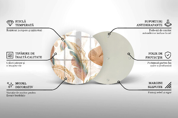 Tábua de corte Penas e folhas Boho